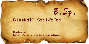 Blaskó Szilárd névjegykártya