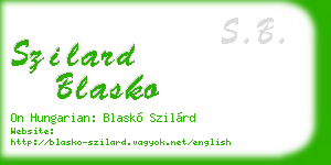szilard blasko business card