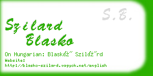 szilard blasko business card